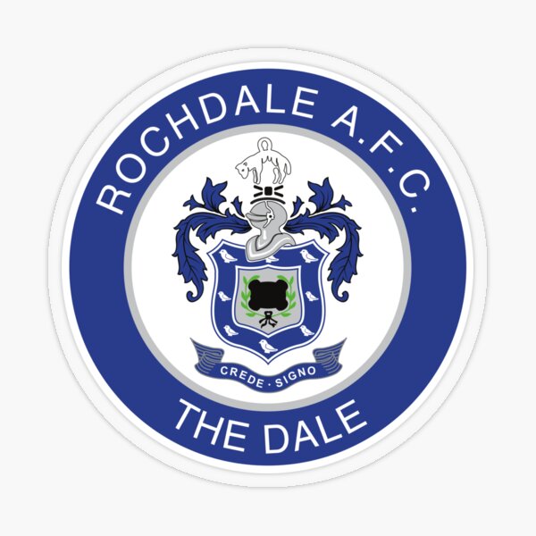 Vista previa del artículo con la obra «Rochdale AFC – Fondo de la insignia de mármol azul de Dale», diseñado y vendido por Final Whistle Art.