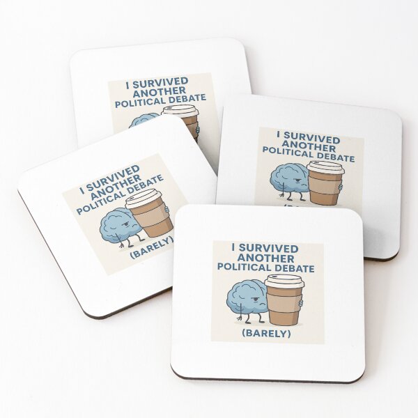 Item preview, I Survived Another Political Debate (Barely)” – Funny Brain Cartoon Design designed and sold by Americrazy.