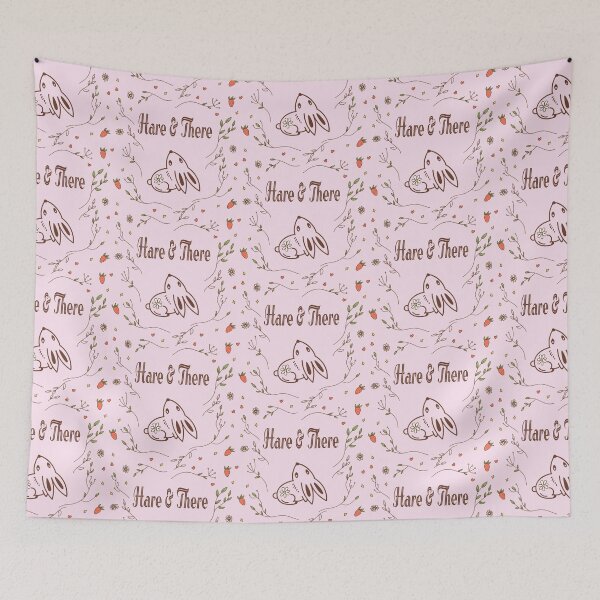 Item preview, Hare & There Bunny in a Strawberry Meadow designed and sold by AM-Storefront.