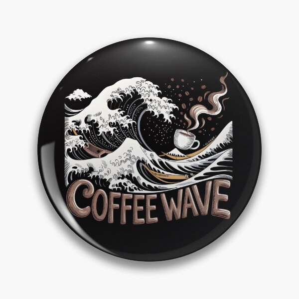 Item preview, Coffee Wave – Espresso Tsunami Sketch in Kanagawa Style designed and sold by Slavicsoul.