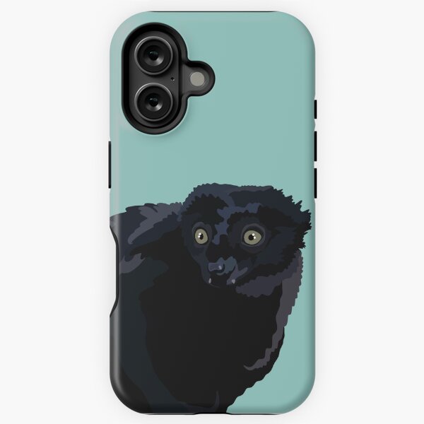 Item preview, B is for Blue Eyed Black Lemur, Blue-Eyed Black Lemur Illustration – Rare Madagascar Primate Art for Wildlife Lovers designed and sold by thezoogirl.