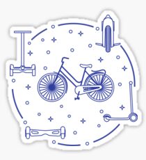 Bike, segway, mono-wheel, scooter, gyroscooter. Sticker