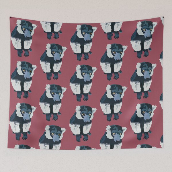 Item preview, Black and white belted ruffed lemur  designed and sold by PrettylittlepastelUk.