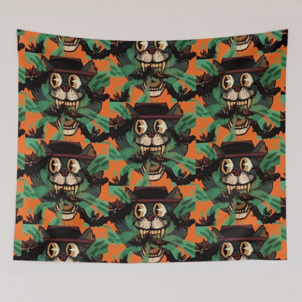 Item preview, Vintage Halloween Inspired Cat with Ghosts and Bats Design designed and sold by henwardhyckle.