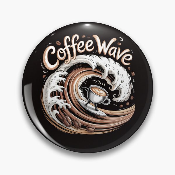 Item preview, Coffee Wave – Surfing Cup Sketch in Kanagawa Style designed and sold by Slavicsoul.