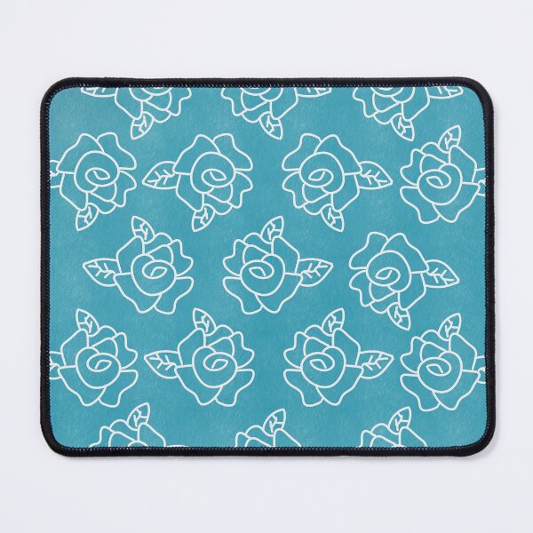 Item preview, Whimsical White Roses Hand-Drawn Floral Turquoise designed and sold by Code4Designs.