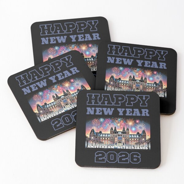 Item preview, Happy New Year 2026 - Amsterdam - Blue/Grey Edition designed and sold by Manic Merch Designs.