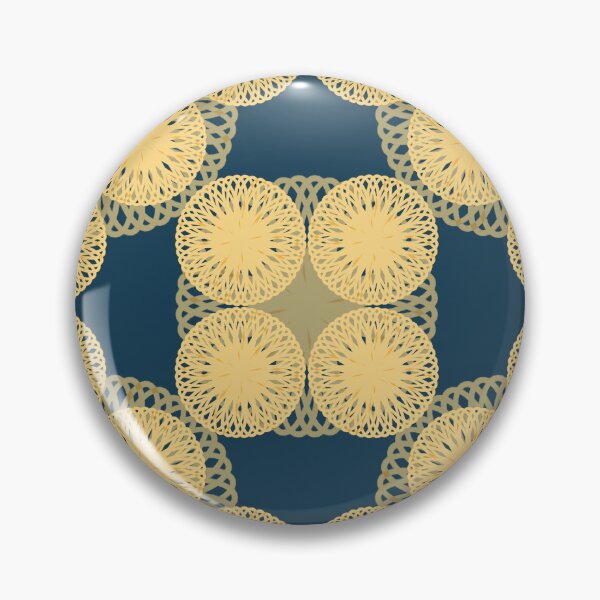 Item preview, Patrón floral geométrico retro Golden Spiro Bloom designed and sold by Code4Designs.
