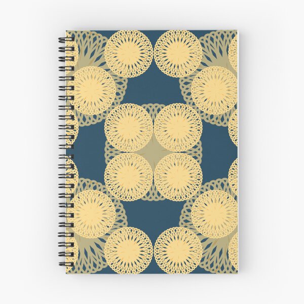 Aperçu de l'œuvre Motif floral géométrique rétro Golden Spiro Bloom créée et vendue par Code4Designs.