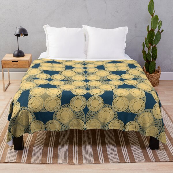 Item preview, Golden Spiro Bloom Retro Geometric Floral Pattern designed and sold by Code4Designs.