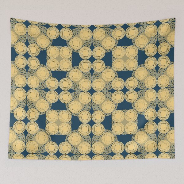 Item preview, Golden Spiro Bloom Retro Geometric Floral Pattern designed and sold by Code4Designs.
