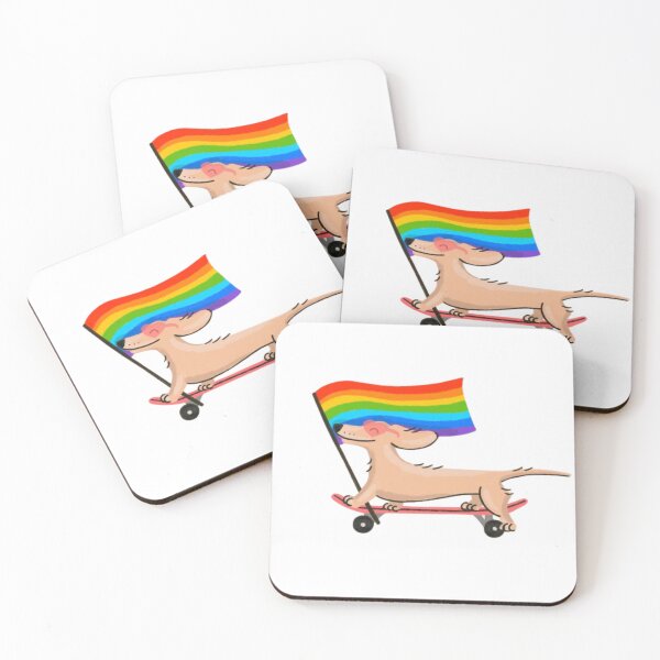 Item preview, pride dog designed and sold by Pretty Postcards.