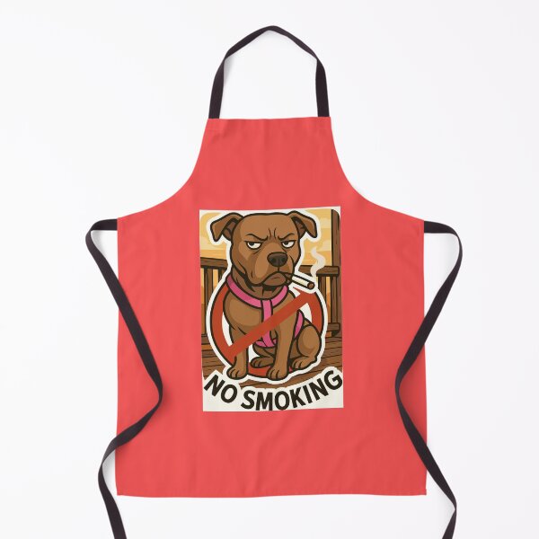Item preview, Cartoon Pit Bull with No Smoking Symbol – Anti-Smoking Illustration designed and sold by Sooconnor12.