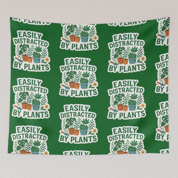 Item preview, Easily Distracted by Plants designed and sold by pinkFrogInSpace.