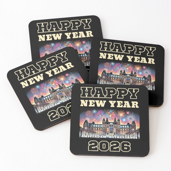 Item preview, Happy New Year 2026 - Amsterdam - Yellow Edition designed and sold by Manic Merch Designs.