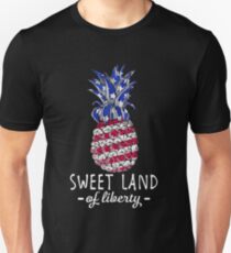 Sweet Land Of Liberty 4th Of July Pineapple America T-shirt Unisex T-Shirt