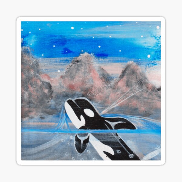 Item preview, Killer Whale Art Print – Pacific Northwest Summer Mountains | Whale Lover Gift | T-Shirt, Mug, Tote Bag designed and sold by vwalterson.