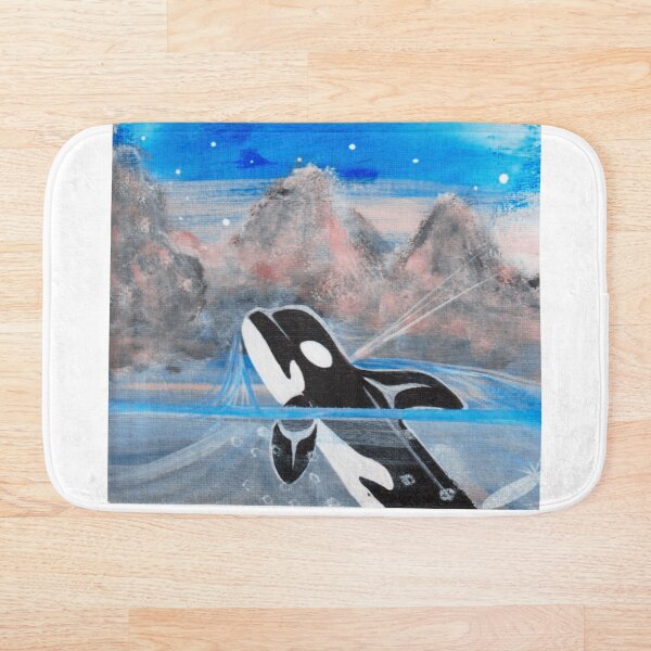 Aperçu de l'œuvre Impression d'art d'épaulard – Montagnes estivales du Nord-Ouest Pacifique | Cadeau pour amoureux des baleines | T-shirt, mug, sac fourre-tout créée et vendue par vwalterson.