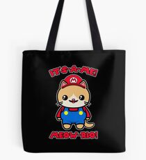 Cat Cute Funny Kawaii Mario Parody Tote Bag