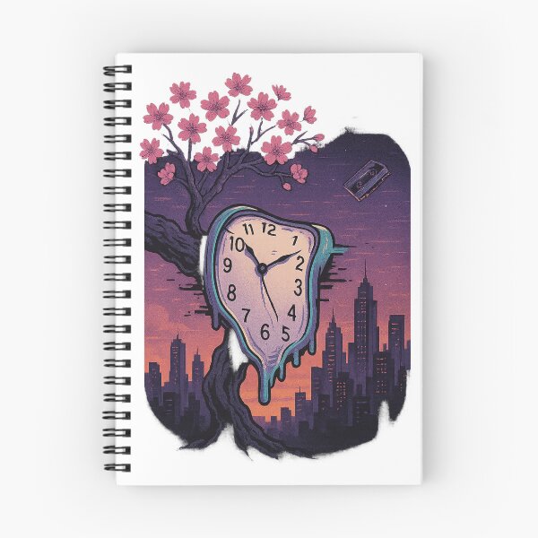Item preview, Melting Clock Over Neon Cityscape designed and sold by QuirkWears.
