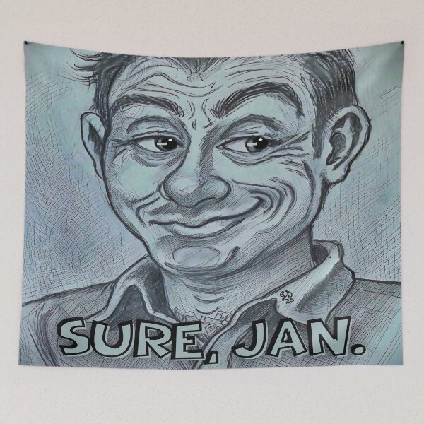 Item preview, Sure Jan Sarcastic Caricature Drawing designed and sold by gleefulme.