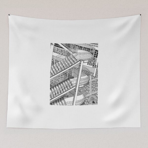 Item preview, Fenway Park Boston Gate B Stairs Drawing designed and sold by Conor Plunkett.