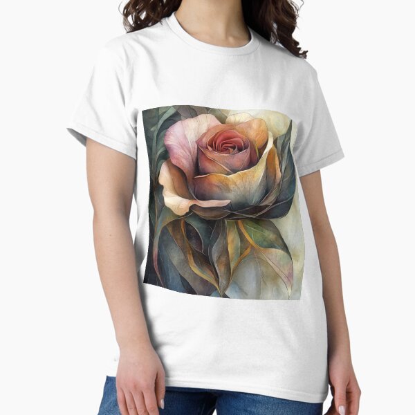 Abstract Close-Up Rose in Earthy Tones Classic T-Shirt