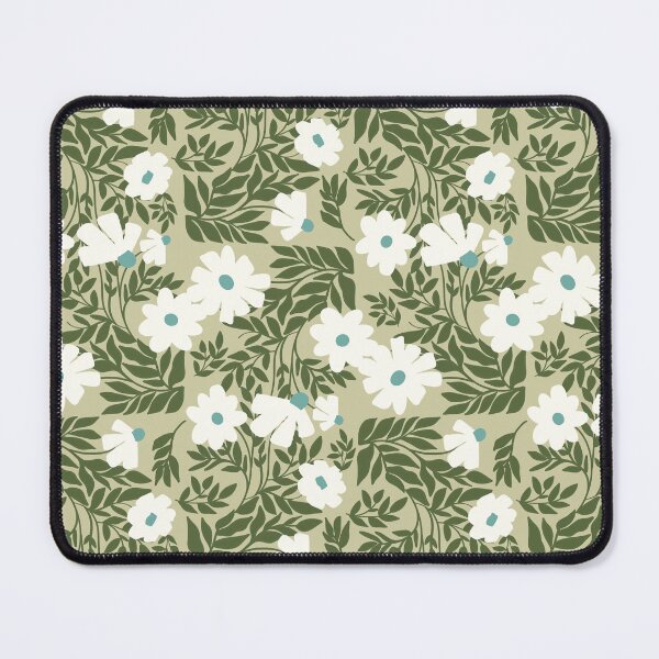 Item preview, Modern Floral, Daisy Meadow in Sage Green Turquoise and Cream designed and sold by Terri Conrad.