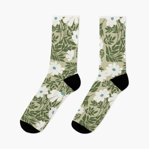 Item preview, Modern Floral, Daisy Meadow in Sage Green Turquoise and Cream designed and sold by Terri Conrad.