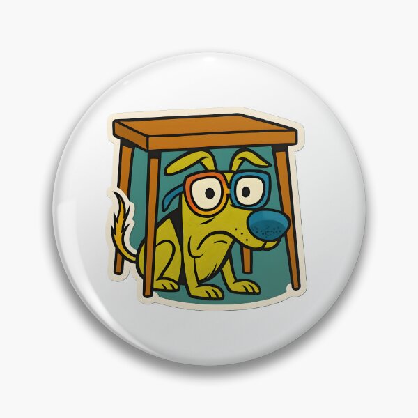 Item preview, Nervous Dog Hiding Under Table designed and sold by michallechowicz.