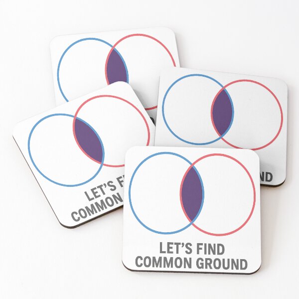 Item preview, Let’s Find Common Ground – Unity Venn Diagram Shirt designed and sold by RedTapeThreads.
