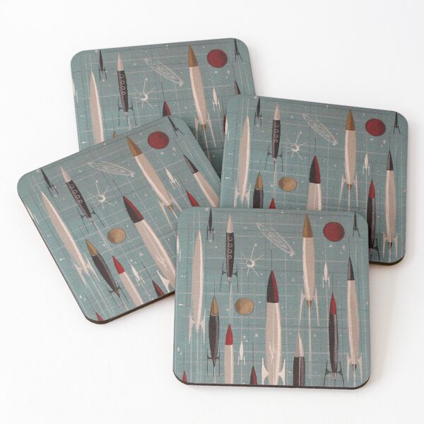 Item preview, Sci Fi Atomic Age Rockets Mid Century designed and sold by Retroaugogo.