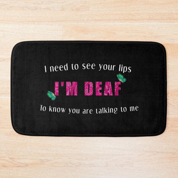 Item preview, Deaf Awareness - I'm Deaf i need to see your lips to "hear" you Pink floral designed and sold by Dance Vibes: Blingit Studios.