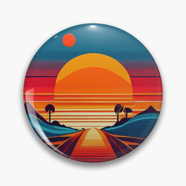 Item preview, Bold style 70s retro sunset calming tee designed and sold by JumWow.