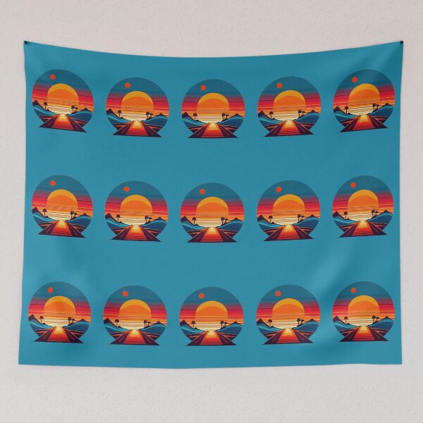 Item preview, Bold style 70s retro sunset calming tee designed and sold by JumWow.