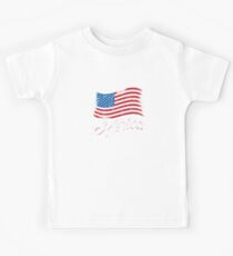 Merica Flag Independence Day 4th of July Kids Tee