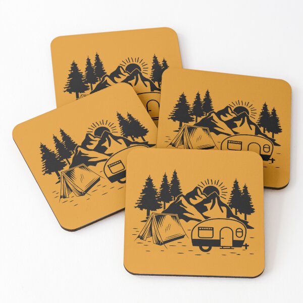 Item preview,  Camping Graphic. Mountain, Pine Tree, Tent and Caravan Illustrations. designed and sold by DesignHouse07.