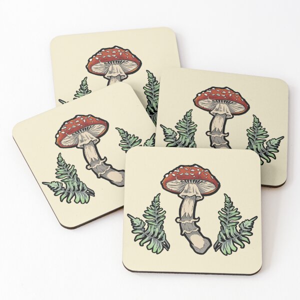 Item preview, Amanita Mushroom with Ferns designed and sold by UB Draws.