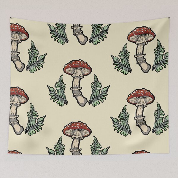 Item preview, Amanita Mushroom with Ferns designed and sold by UB Draws.