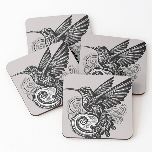 Item preview, Maori Hummingbird | Digital Illustration with Detailed Tribal Patterns designed and sold by  Ojo de Lilith.