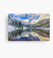 Maroon Bells Colorado Mountain Landscape Reflection Canvas Print