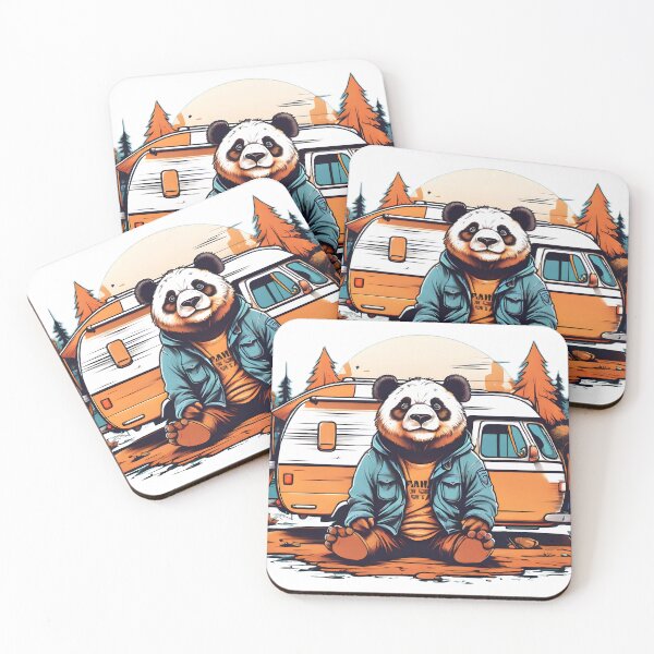 Item preview, panda in front of camper designed and sold by Karaz's Animal Kingdom.