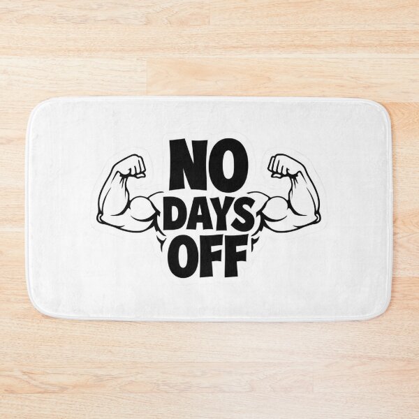 Item preview, Bold motivational "No Days Off" poster with raised arms designed and sold by AliKwStore.