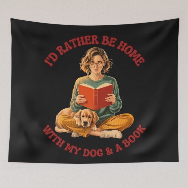 Item preview, I'd Rather Be Home With My Dog & A Book: Quiet Joy designed and sold by elynne9.