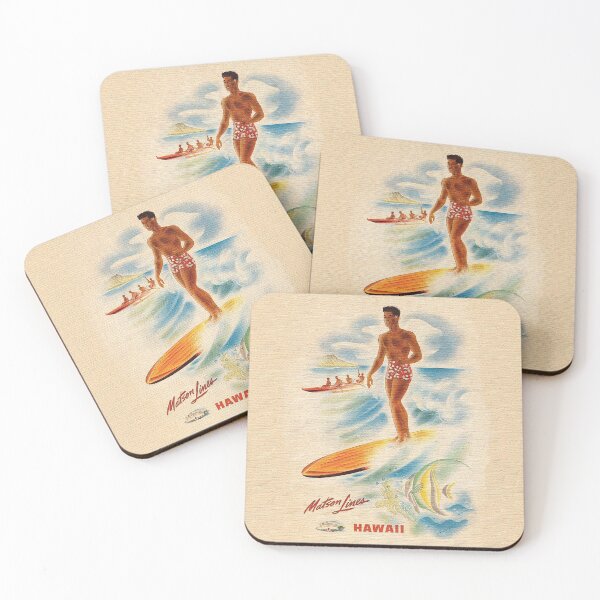 Item preview, Hawaiian Surfer Retro 60s Hawaii Waikiki Wave Rider designed and sold by Retroaugogo.