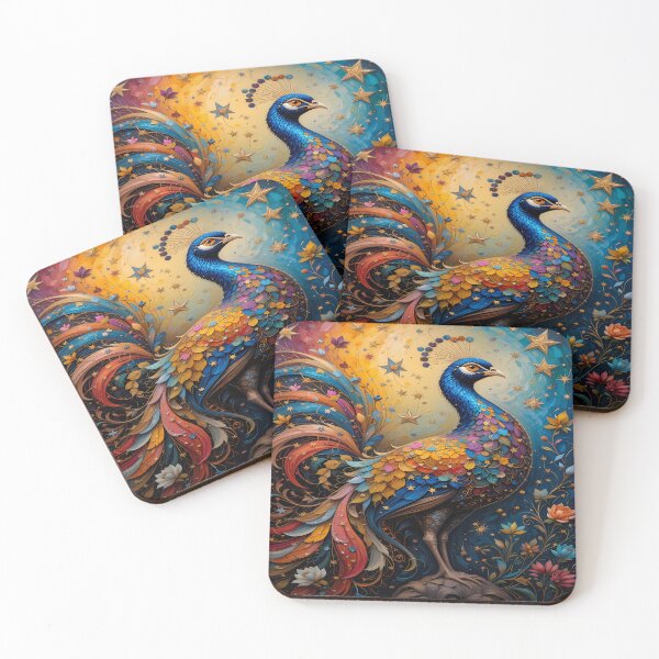 Item preview, Cosmic Peacock – Mystical Artwork designed and sold by PawPrintStyles.