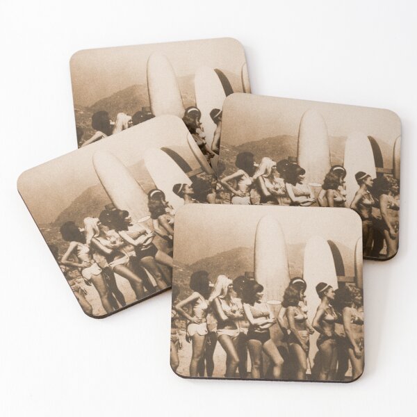 Item preview, Retro Surfer Girls 1960s Long Boards designed and sold by Retroaugogo.