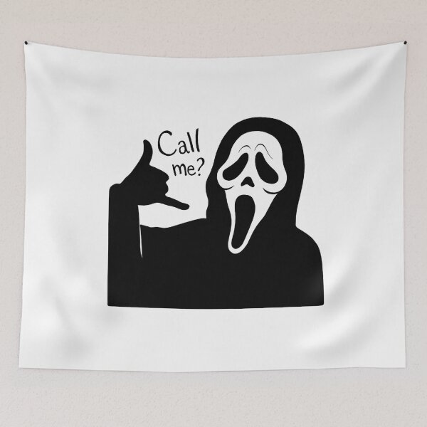 Item preview, Ghostface says "Call me?" - Funny Scream Movie Design designed and sold by AliKwStore.