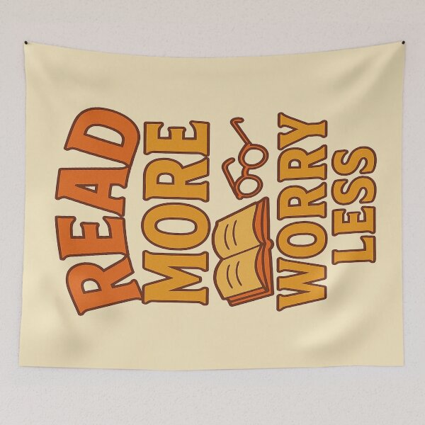 Item preview, Book Lovers Motto Read More Worry Less designed and sold by Glimmersmith.