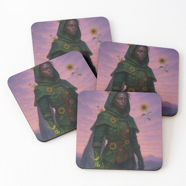 Item preview, Sunflower Warrior – Nature Witch Protector with Glowing Magic designed and sold by MoonMommaMagic.